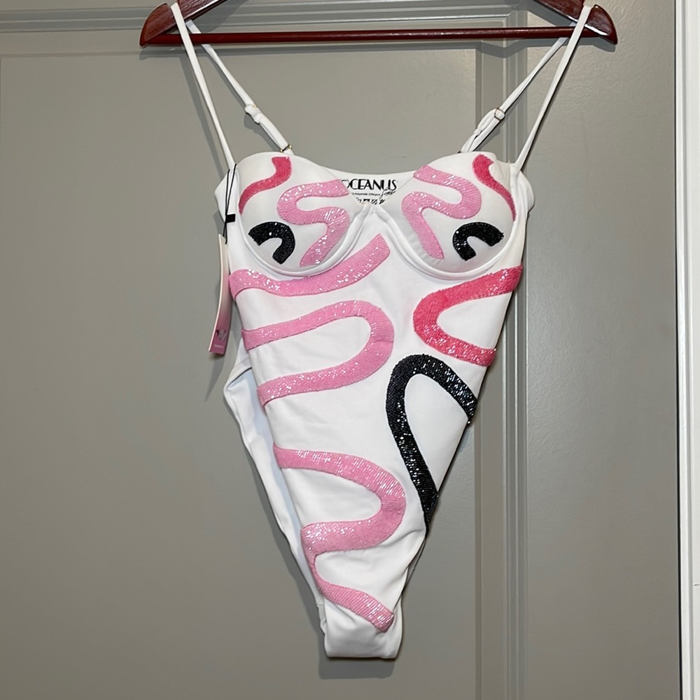 Oceanus one piece embellished swimsuit
